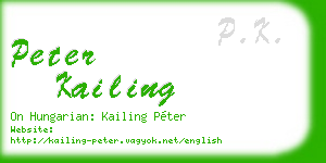 peter kailing business card